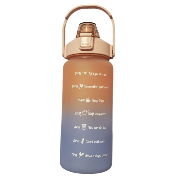NEW Ombre Water Bottle with Hydration Measurement & Flip-Top Lid 48 oz - Picture 2 of 2